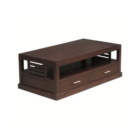 EBONY SOLID MAHOGANY 4 DRAWER COFFEE TABLE IN CHOCOLATE