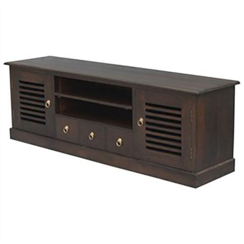 Hawaii Solid Mahogany 2 Door 3 CD Drawer 160cm Entertainment Unit in Chocolate