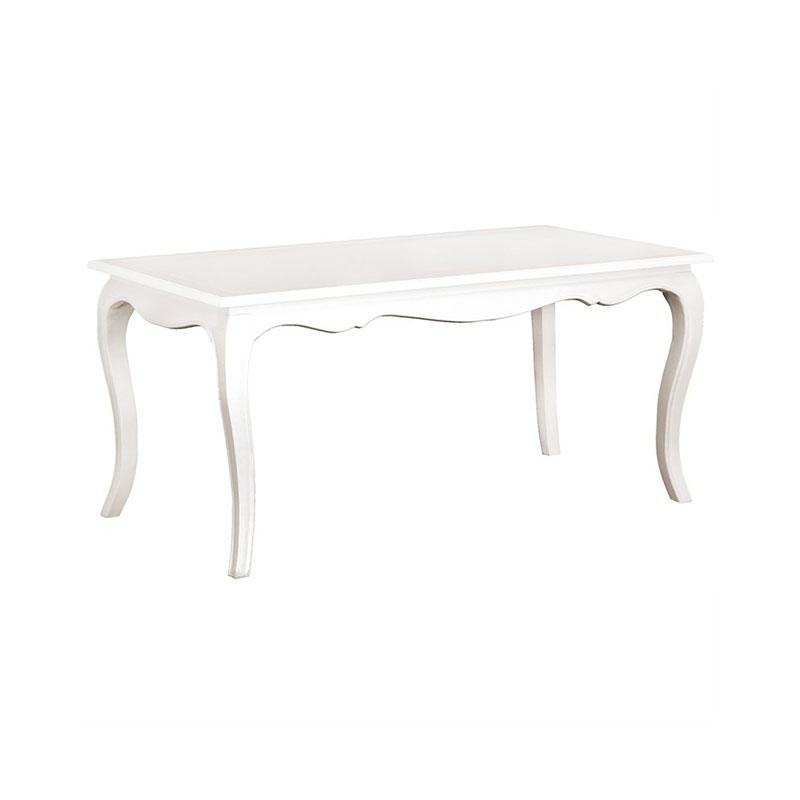 BIGOLA SOLID MAHOGANY FRENCH PROVINCIAL DINING TABLE 160CM- WHITE