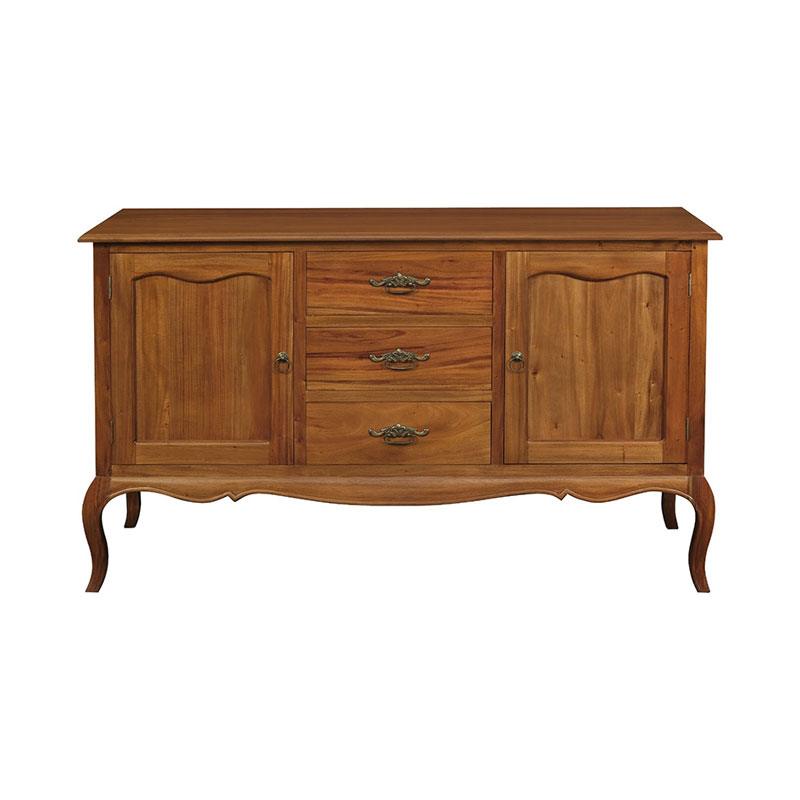 ELODIE  BUFFET/SIDEBOARD 2 DOORS 3 DRAWERS IN SOLID MAHOGANY LIGHT PECAN