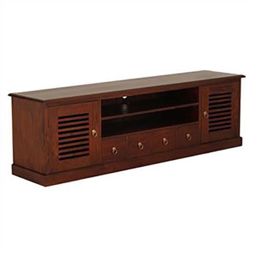Hawaii Solid Mahogany 2 Door 4 DVD Drawer 200cm Entertainment Unit in Mahogany