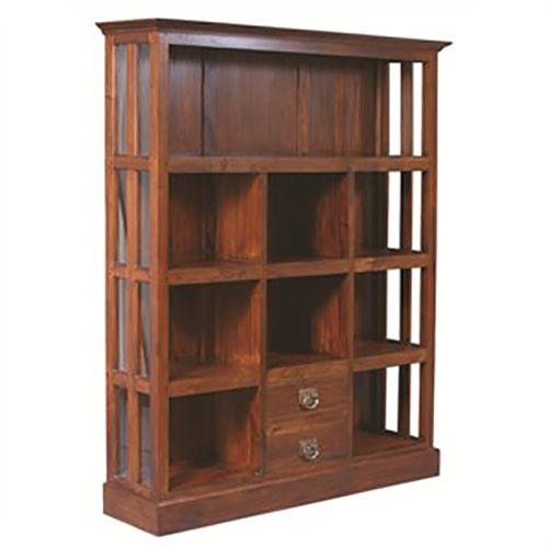 Solid Mahogany Timber 9 Block Display Cabinet - Mahogany - SPECIAL ORDER ONLY