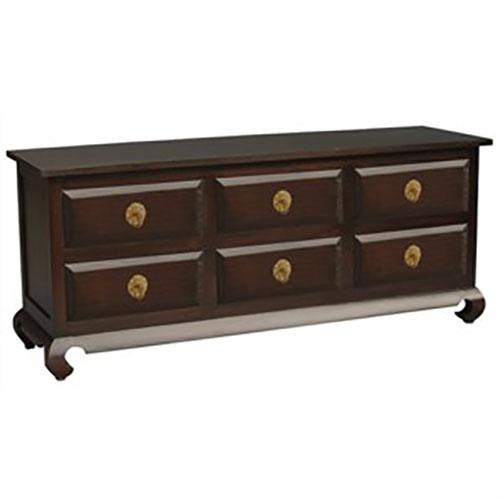 MULAN SOLID MAHOGNAY 6 DRAWER DRESSER CHOCOLATE