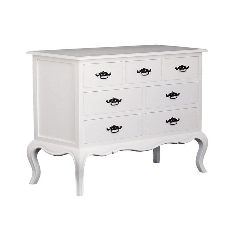 BIGOLA 7 DRAWER DRESSER IN SOLID MAHOGANY - WHITE
