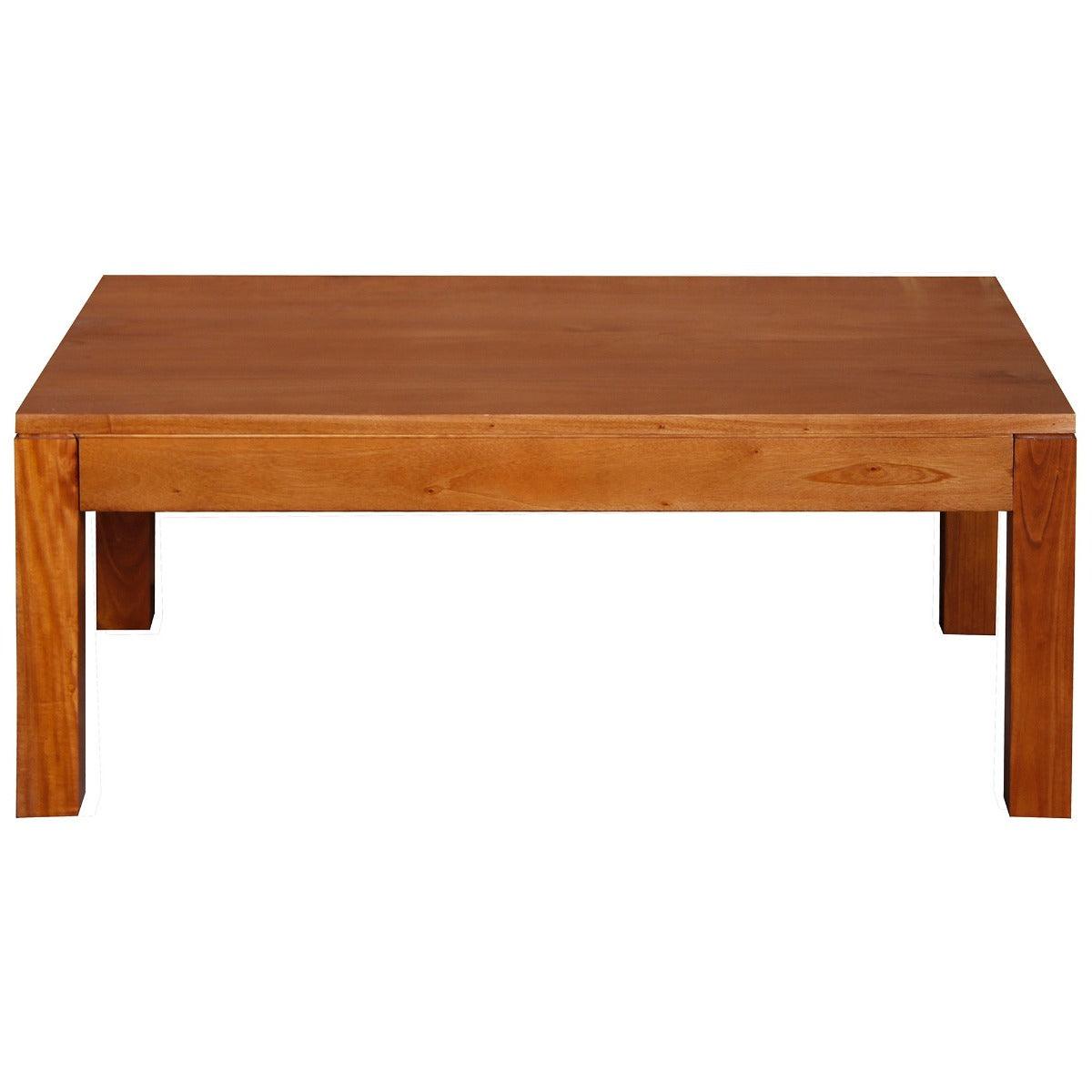 TANAKA SOLID MAHOGANY CONTEMPORARY COFFEE TABLE IN LIGHT PECAN