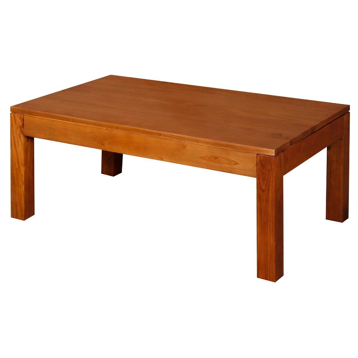 TANAKA SOLID MAHOGANY CONTEMPORARY COFFEE TABLE IN LIGHT PECAN