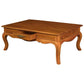 ELODIE 2 DRAWERS COFFEE TABLE IN SOLID MAHOGANY- LIGHT PECAN - MyChocolateWood