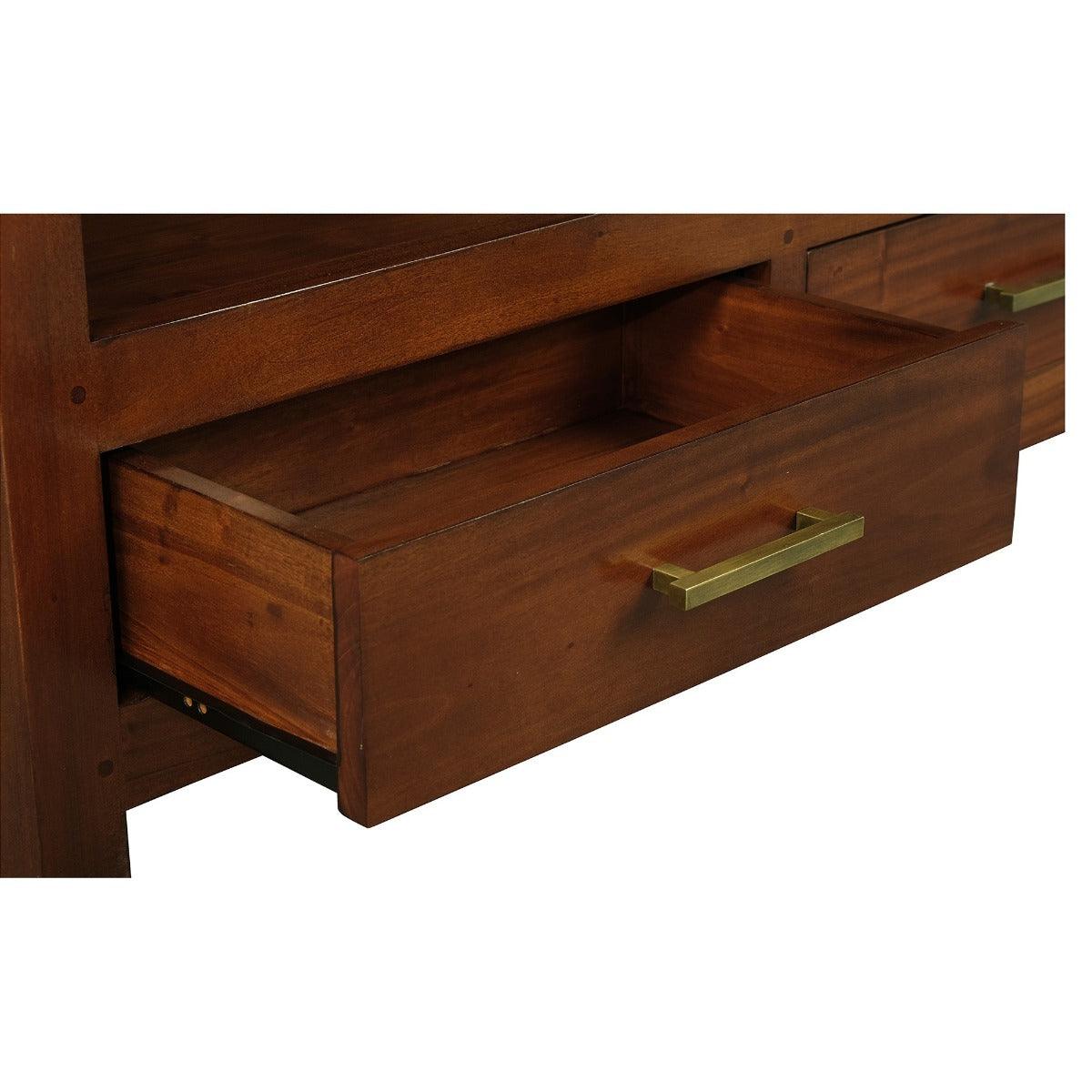 PARIS SOLID MAHOGANY TIMBER 4 DRAWER COFFEE TABLE 100CM - MAHOGANY