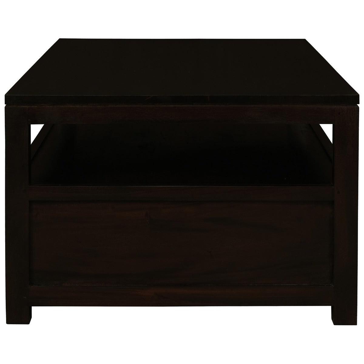 TANAKA SOLID MAHOGANY COFFEE TABLE - 4 DRAWERS - IN CHOCOLATE COLOUR - MyChocolateWood