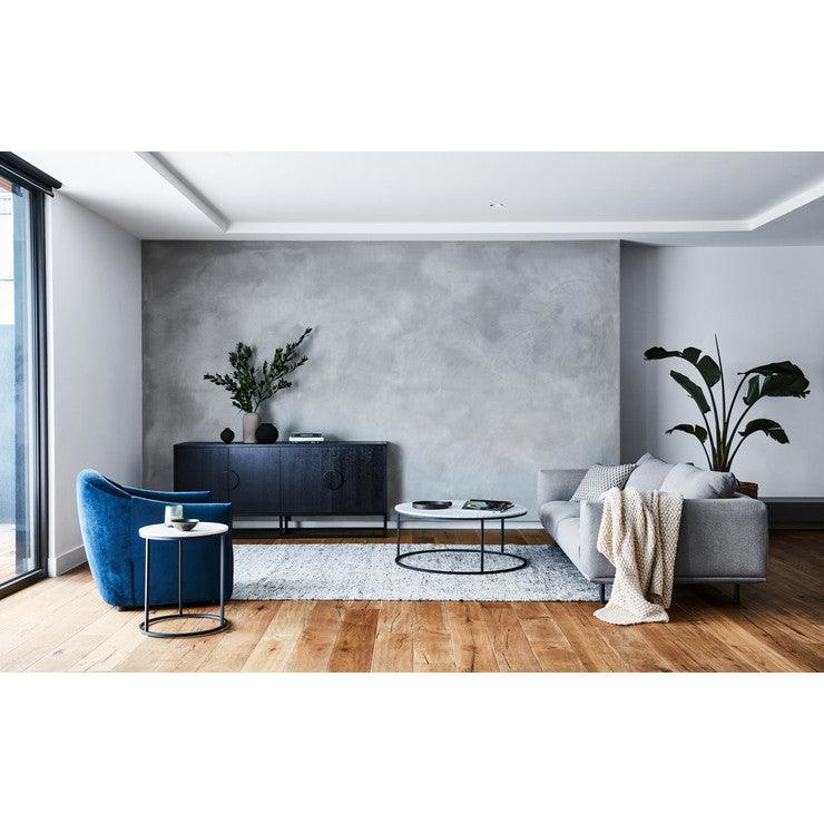 ELLE ROUND COFFEE TABLE BLACK/MATT WHITE
