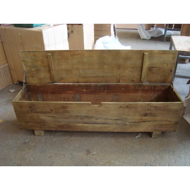 VILLA RUSTIC LOUVRE STYLE BENCH/STORAGE BOX 160CM IN RECYCLED ELM