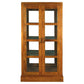 PARIS SOLID MAHOGANY TIMBER MIRRORED BACK DISPLAY CABINET WITH 3 SHELVES - LIGHT PECAN - MyChocolateWood