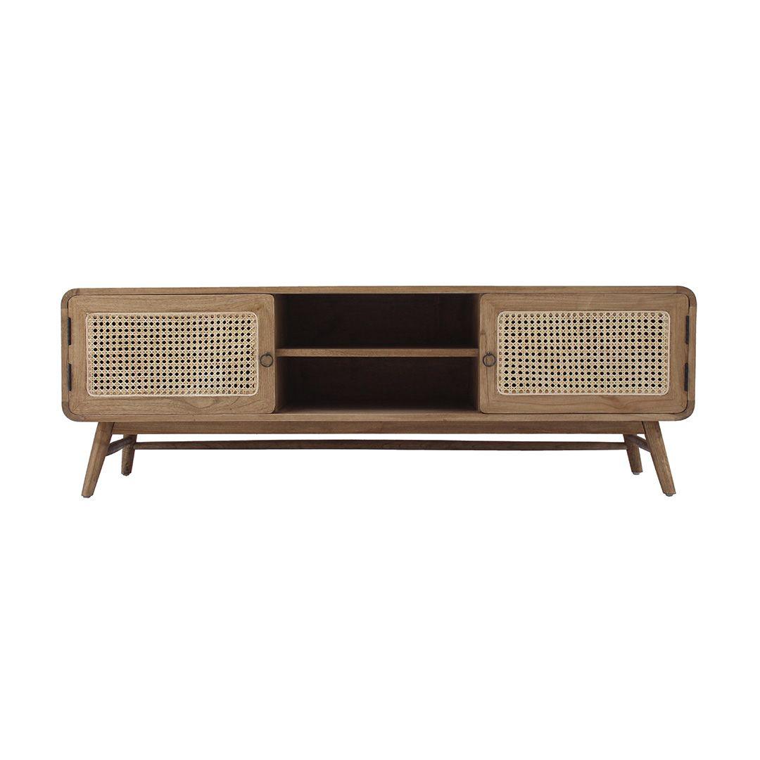 DRAPER 2 DOORS & 2 SHELVES TV/ENTERTAINMENT UNIT IN MINDI BROWN