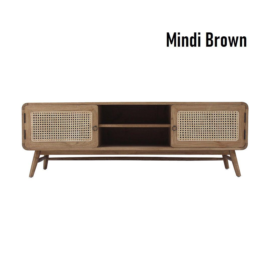 DRAPER 2 DOORS & 2 SHELVES TV/ENTERTAINMENT UNIT IN MINDI BROWN