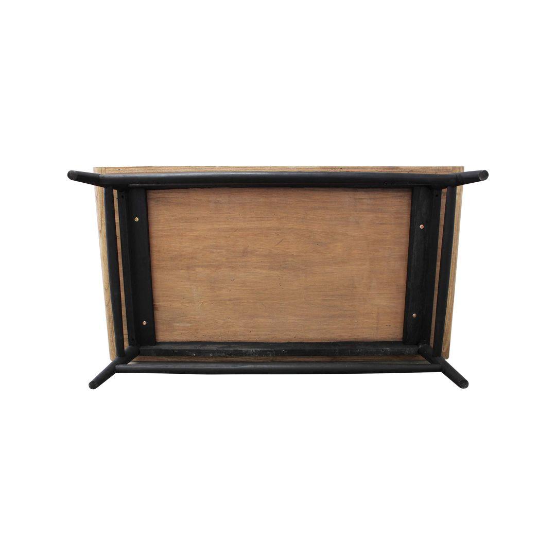 DRAPER SOLID MINDI WOOD COFFEE TABLE 1 DRAWER & 1 SHELF IN RECLAIMED AGED FINISH