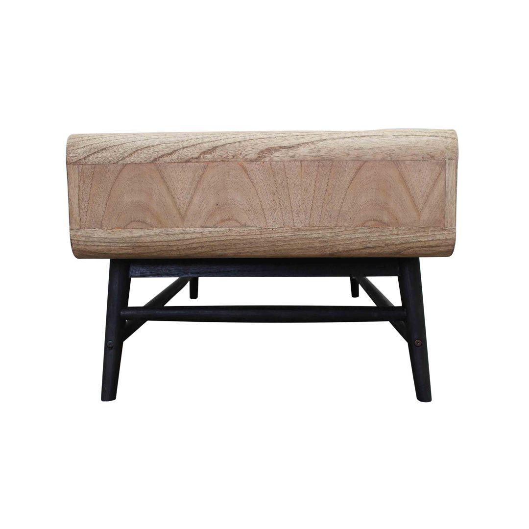 DRAPER SOLID MINDI WOOD COFFEE TABLE 1 DRAWER & 1 SHELF IN RECLAIMED AGED FINISH