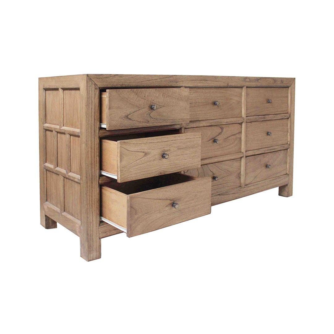FABRIZIO 9 DRAWERS DRESSER IN MINDI BROWN