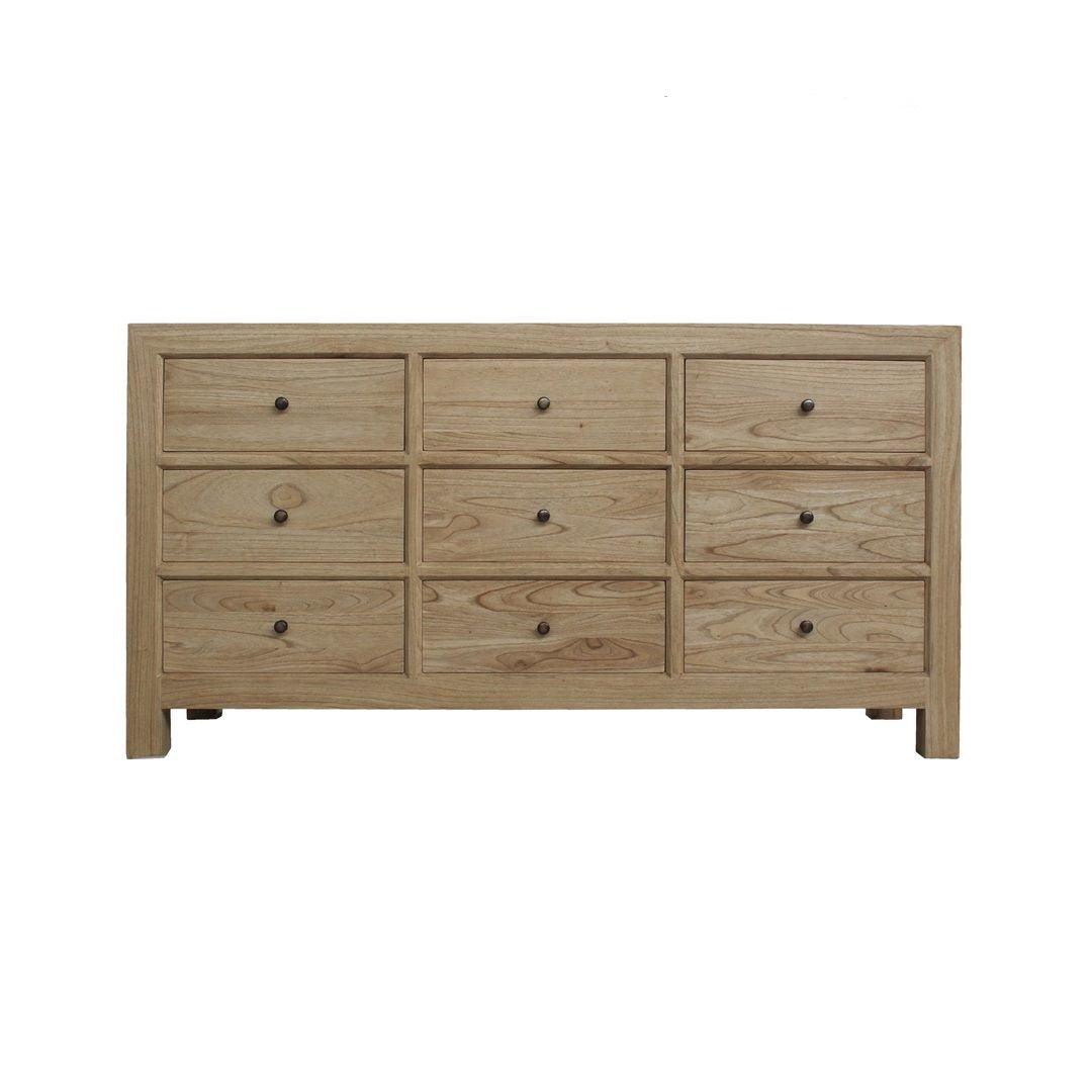 FABRIZIO 9 DRAWERS DRESSER IN RECLAIMED AGED