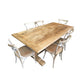 CLIFTON RUSTIC RECYCLED ELM DINING TABLE HAMPTONS STYLE + 6 MELRSOE CROSS BACK DINING CHAIR IN NATURAL DRIFTWOOD - MyChocolateWood