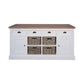 BRENDA SIDEBOARD/CUPBOARD/CABINET 2 DOORS 4 DRAWERS + 4 BASKETS IN NATURAL/WHITE - MyChocolateWood