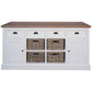 BRENDA SIDEBOARD/CUPBOARD/CABINET 2 DOORS 4 DRAWERS + 4 BASKETS IN NATURAL/WHITE - MyChocolateWood