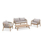 GLOSTER ACACIA WOOD & ROPE 4 - PIECE OUTDOORS SETTING - MyChocolateWood