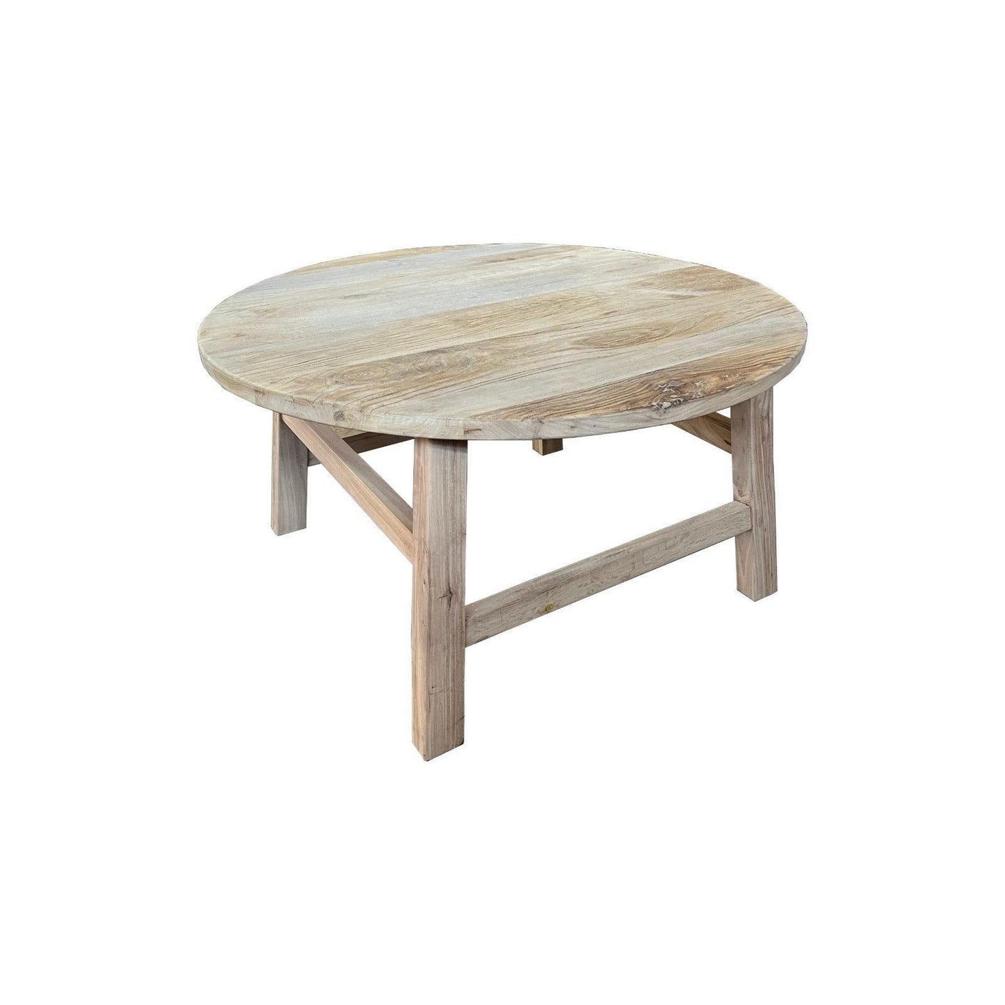 PIONEER RECYCLED ELM  ROUND COFFEE TABLE 85CM DIAMETER