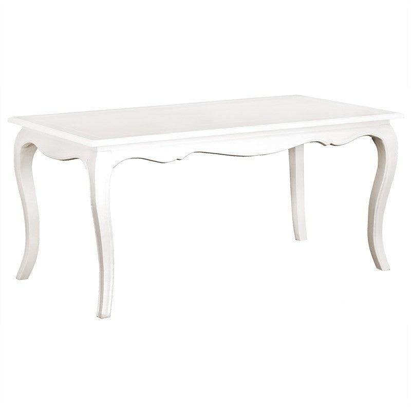 BIGOLA SOLID MAHOGANY FRENCH PROVINCIAL DINING TABLE 160CM- WHITE