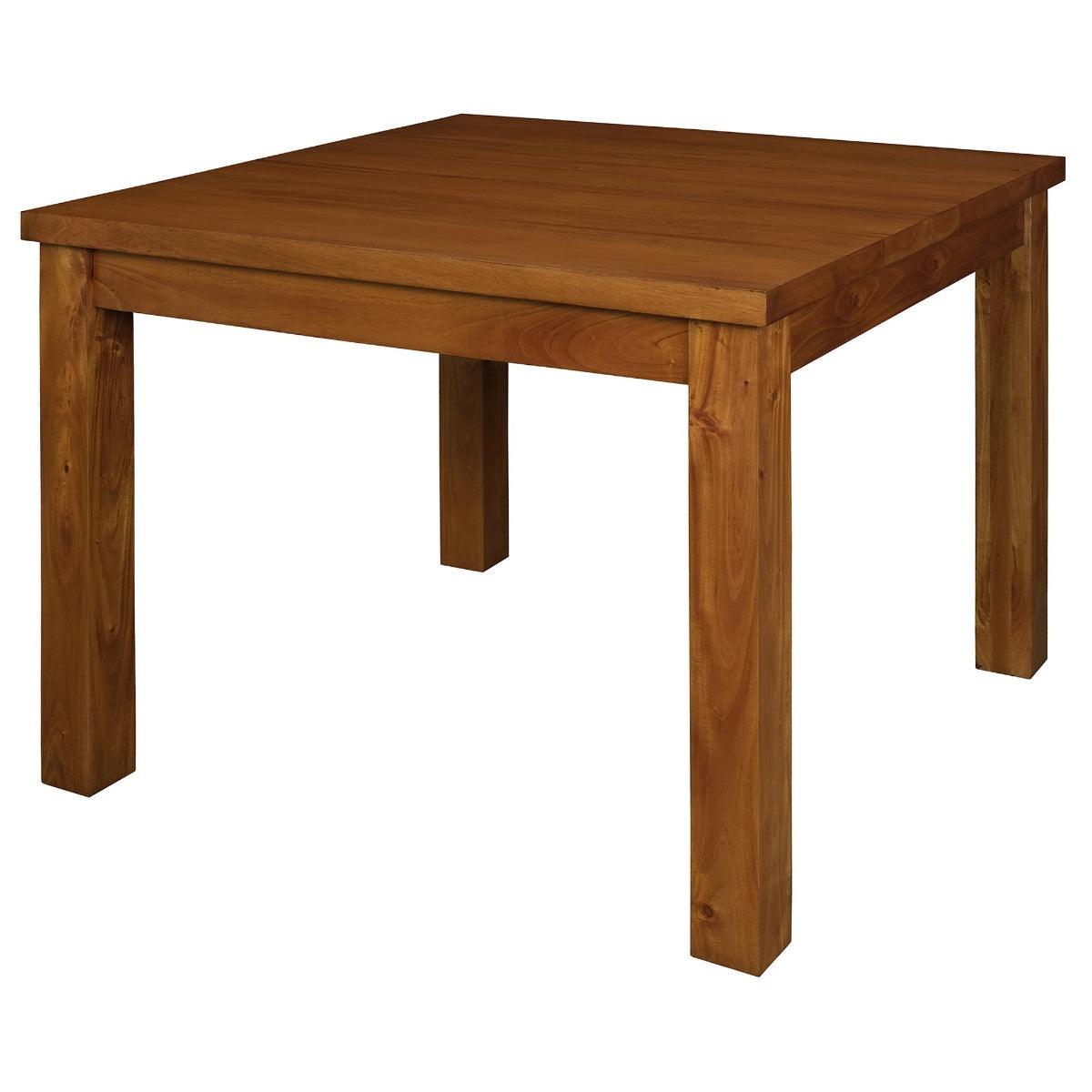 FULTON SOLID MAHOGANY DINING TABLE 100CM SQUARE IN LIGHT PECAN