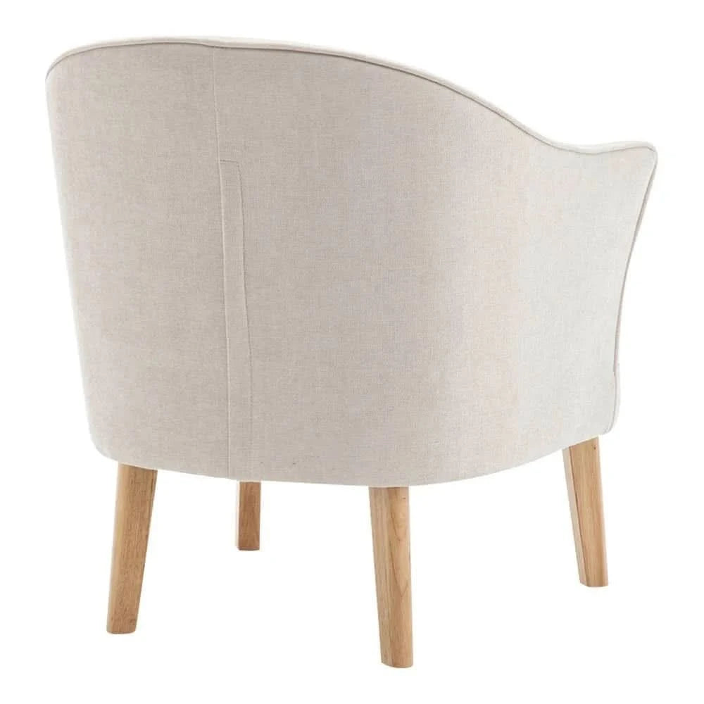 ELMORE CHENILLE FABRIC TUB CHAIR/OCCASIONAL CHAIR CREAM