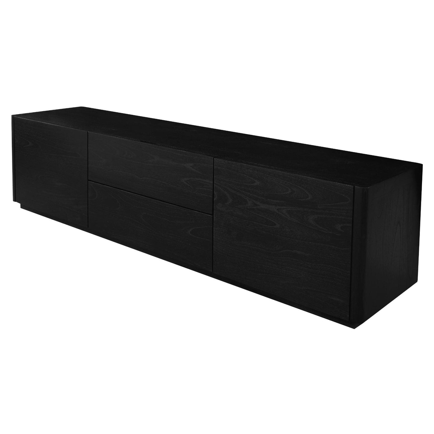 GATSBY 190CM MINDI WOOD 2 DOOR 2 DRAWER TV UNIT, BLACK