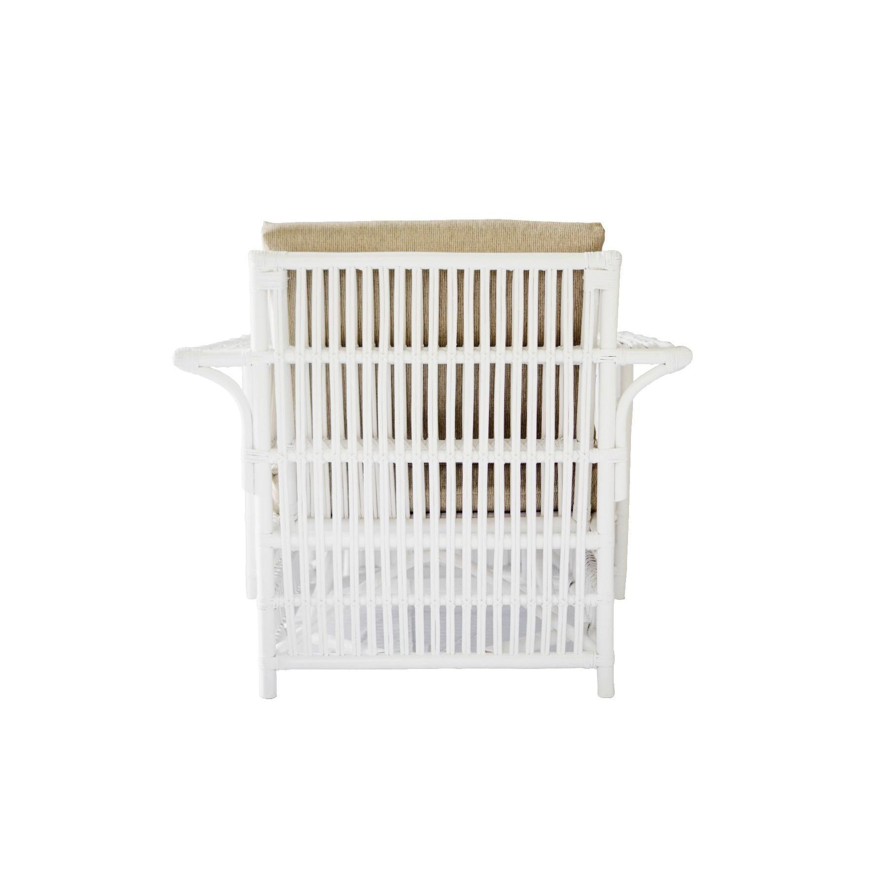 NAPOLI HAMPTONS STYLE RATTAN ARMCHAIR IN SOLID WHITE - MyChocolateWood