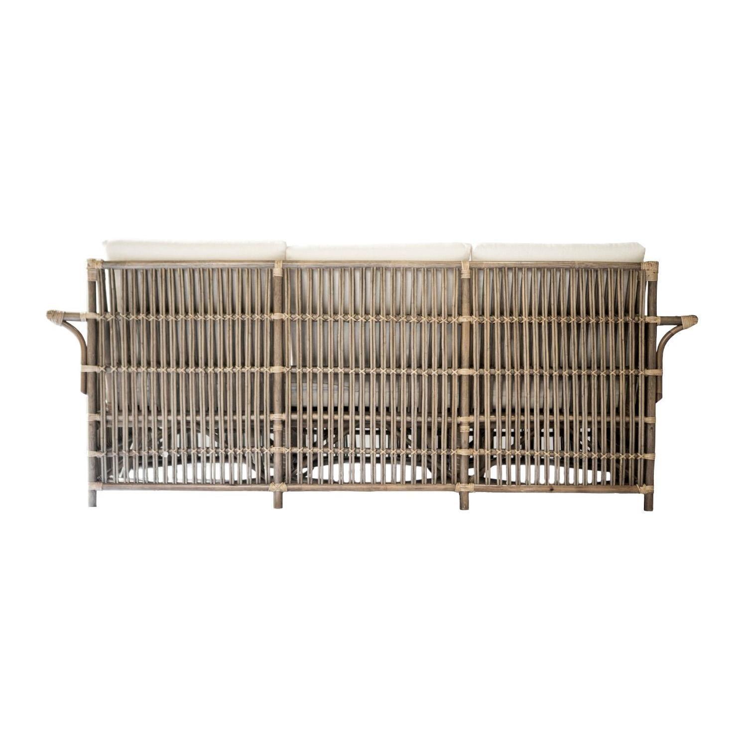 NAPOLI HAMPTONS STYLE 3-SEATER RATTAN SOFA IN ANTIQUE HONEY - MyChocolateWood