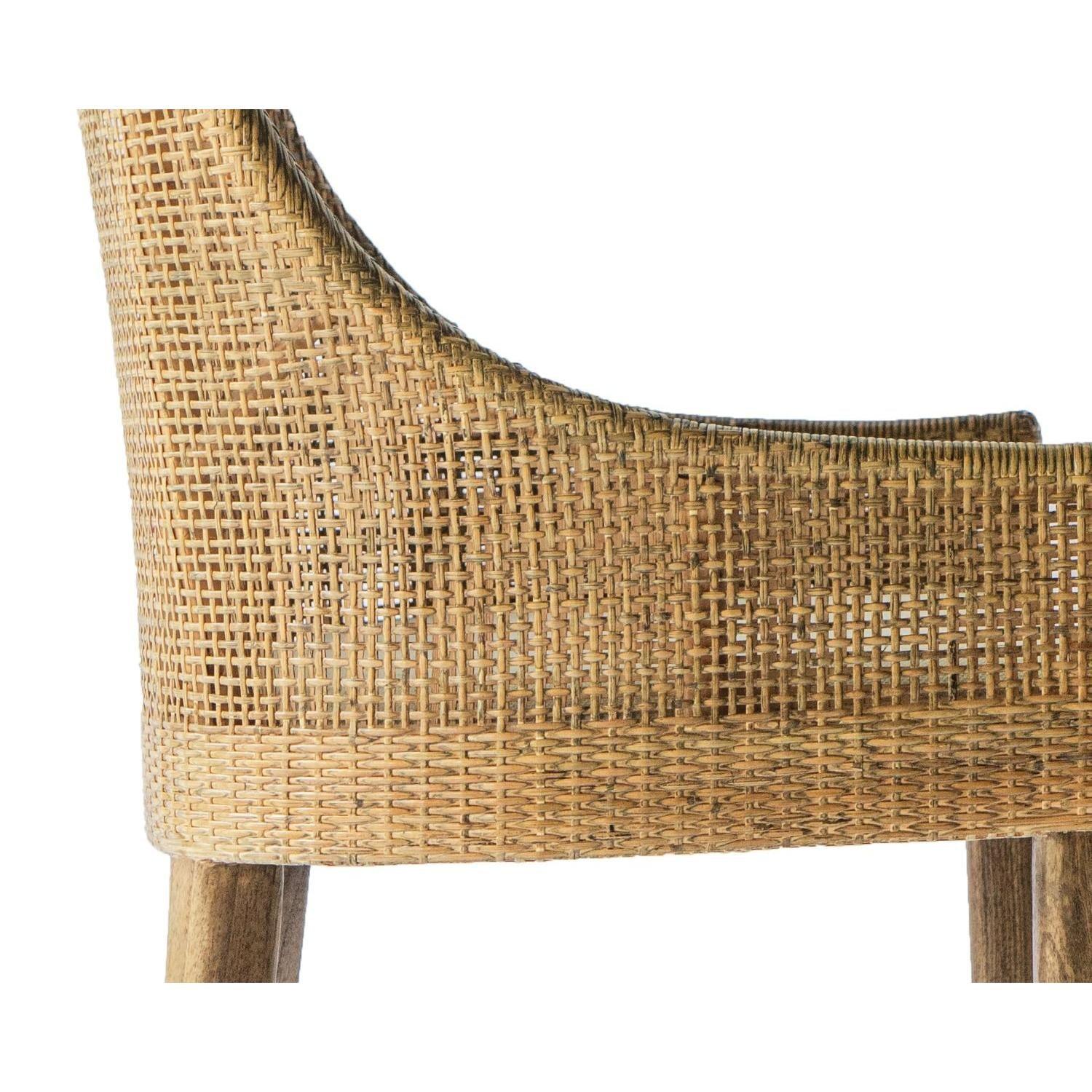 JENALLI HAMPTONS RATTAN DINING CHAIR/ LOUNGE CHAIR IN MANGO TEAK - MyChocolateWood