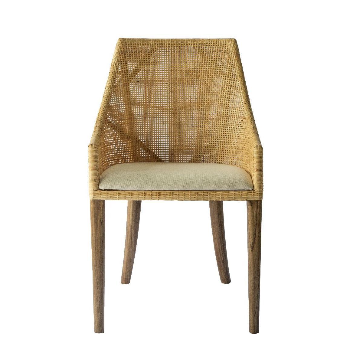 JENALLI HAMPTONS RATTAN DINING CHAIR/ LOUNGE CHAIR IN NATURAL