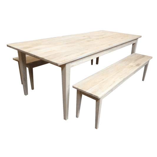 HAMPTON GREYWASHED OAK DINING TABLE 150CM