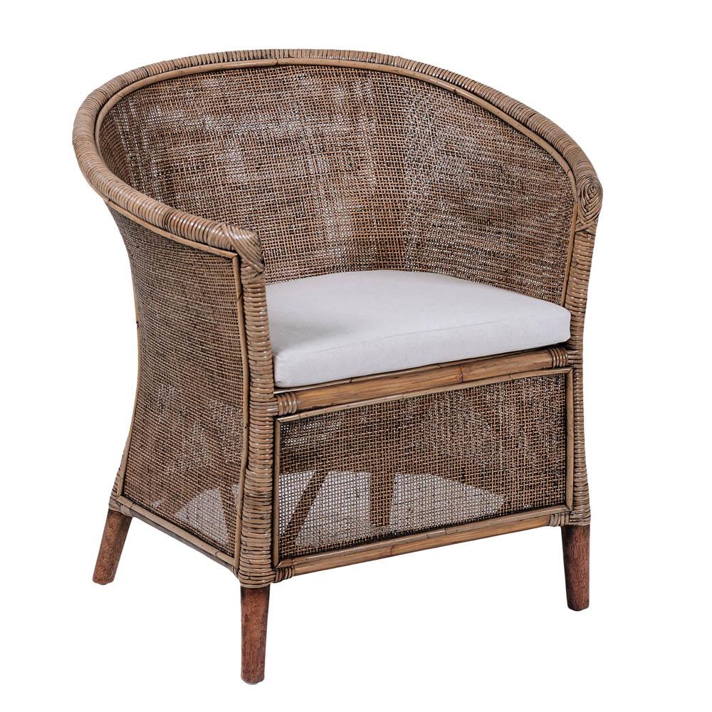 KARLA RATTAN ARMCHAIR LOUNGE CHAIR HONEY BROWN