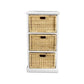HAWAII WOOD & WICKER 3 DRAWERS SLIM LOWBOY IN WHITE - MyChocolateWood