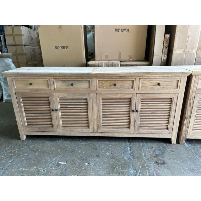 VILLA LOUVRE STYLE BUFFET SIDEBOARD 4 DOORS & 2 DRAWERS IN RECYCLED ELM 200CM - MyChocolateWood