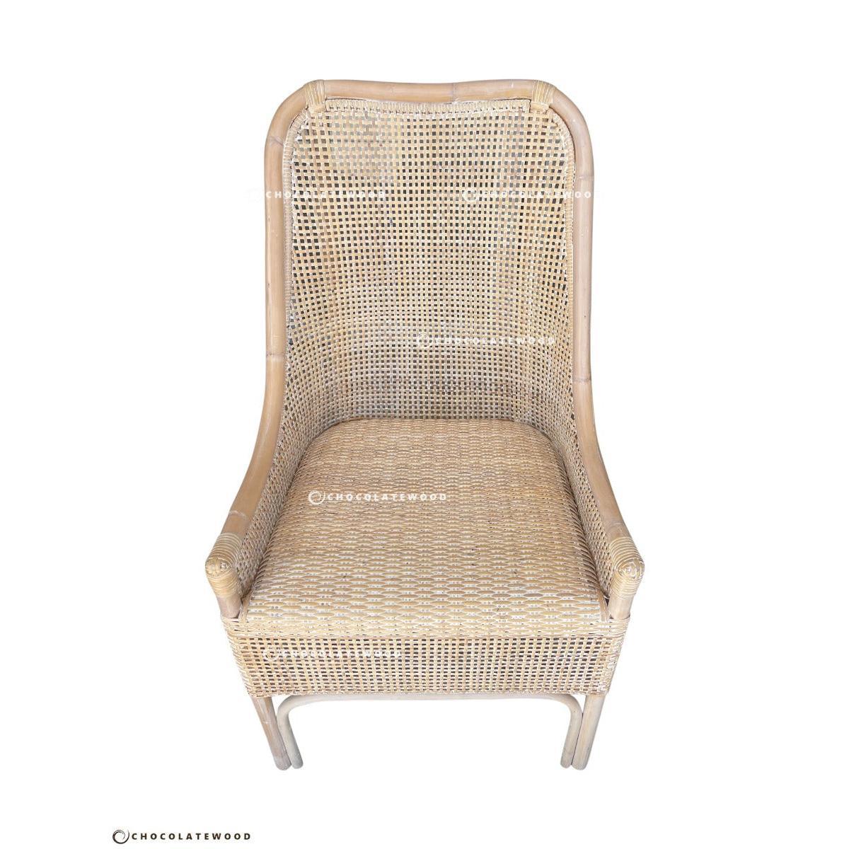 MALIBU HAMPTONS RATTAN DINING CHAIR IN WHITEWASH