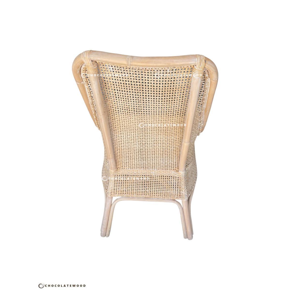 MALIBU HAMPTONS RATTAN DINING CHAIR IN WHITEWASH