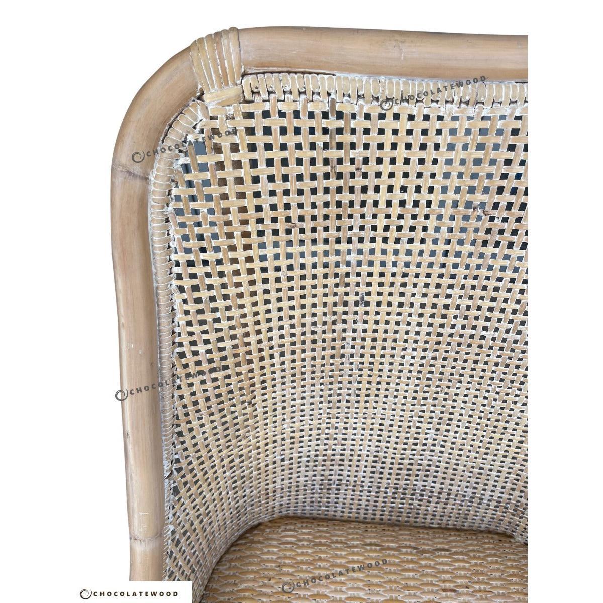MALIBU HAMPTONS RATTAN DINING CHAIR IN WHITEWASH