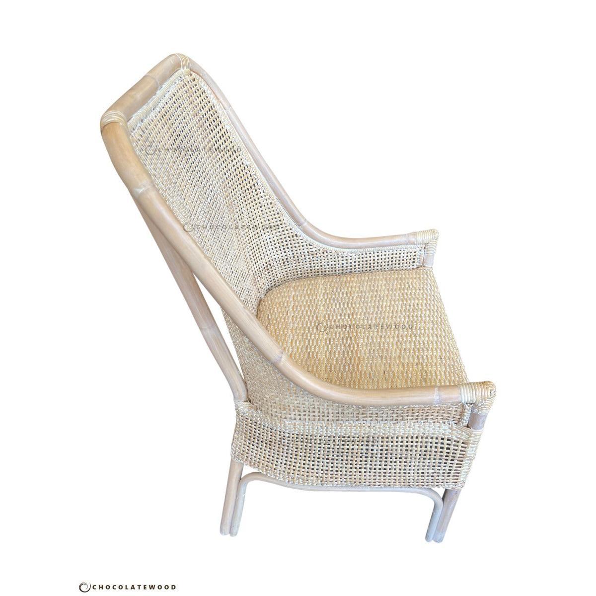 MALIBU HAMPTONS RATTAN DINING CHAIR IN WHITEWASH