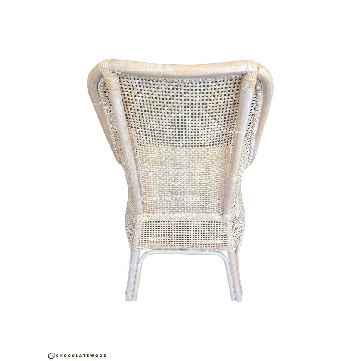 MALIBU HAMPTONS RATTAN DINING CHAIR IN WHITEWASH