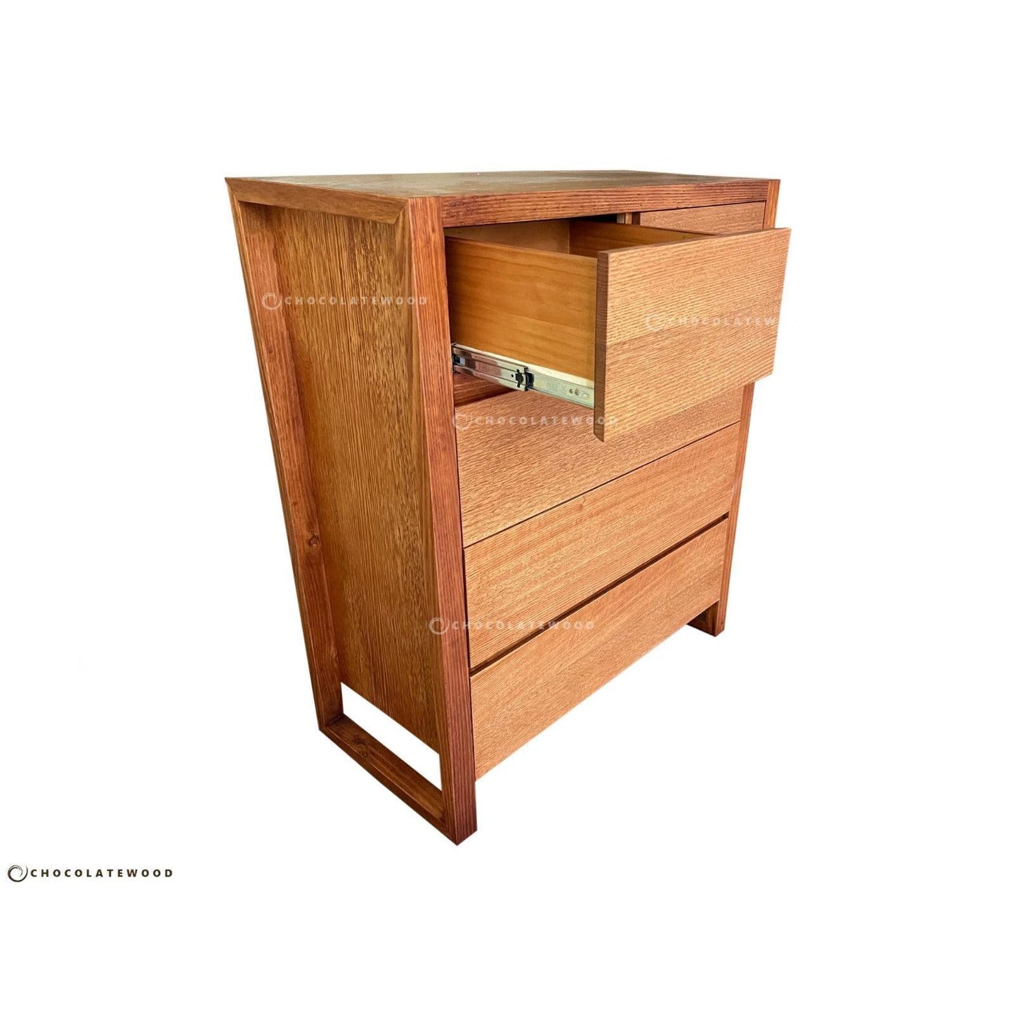 VERMONT TASSIE OAK 5 DRAWER TALLBOY - AUSTRALIAN CUSTOM MADE