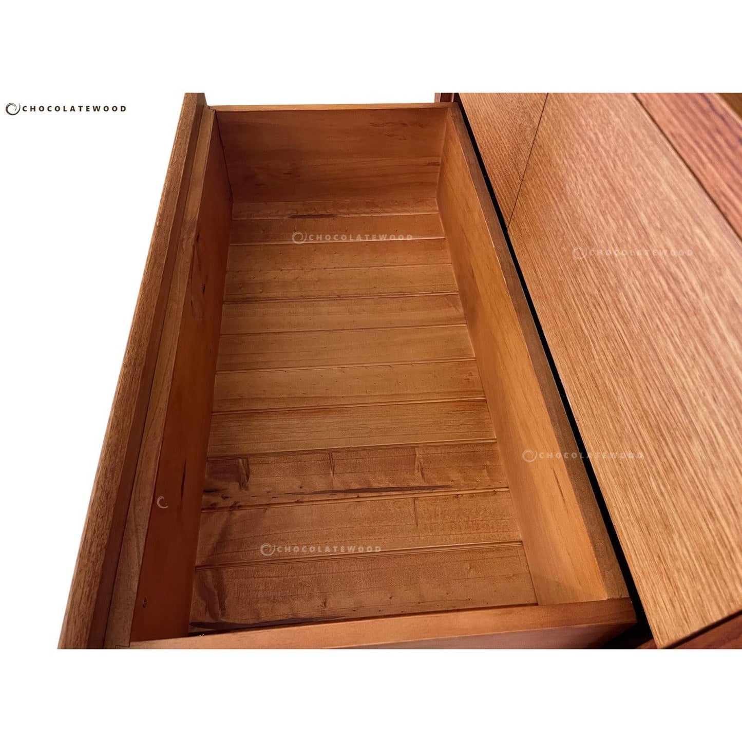VERMONT TASSIE OAK 5 DRAWER TALLBOY - AUSTRALIAN CUSTOM MADE