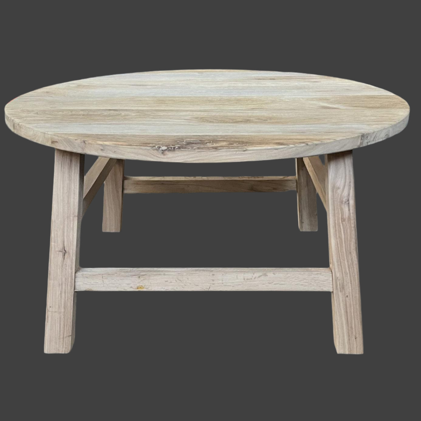 PIONEER RECYCLED ELM  ROUND COFFEE TABLE 85CM DIAMETER