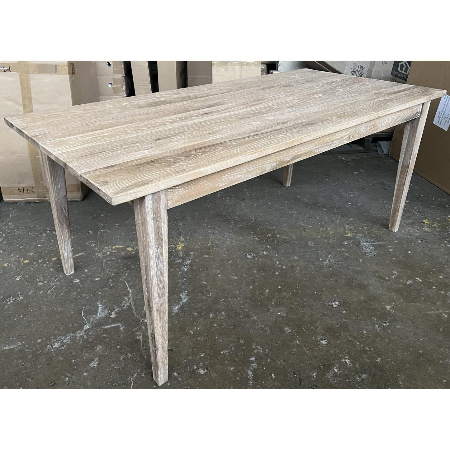 HAMPTONS STYLE DINING TABLE IN WHITEWASHED OAK 150CM