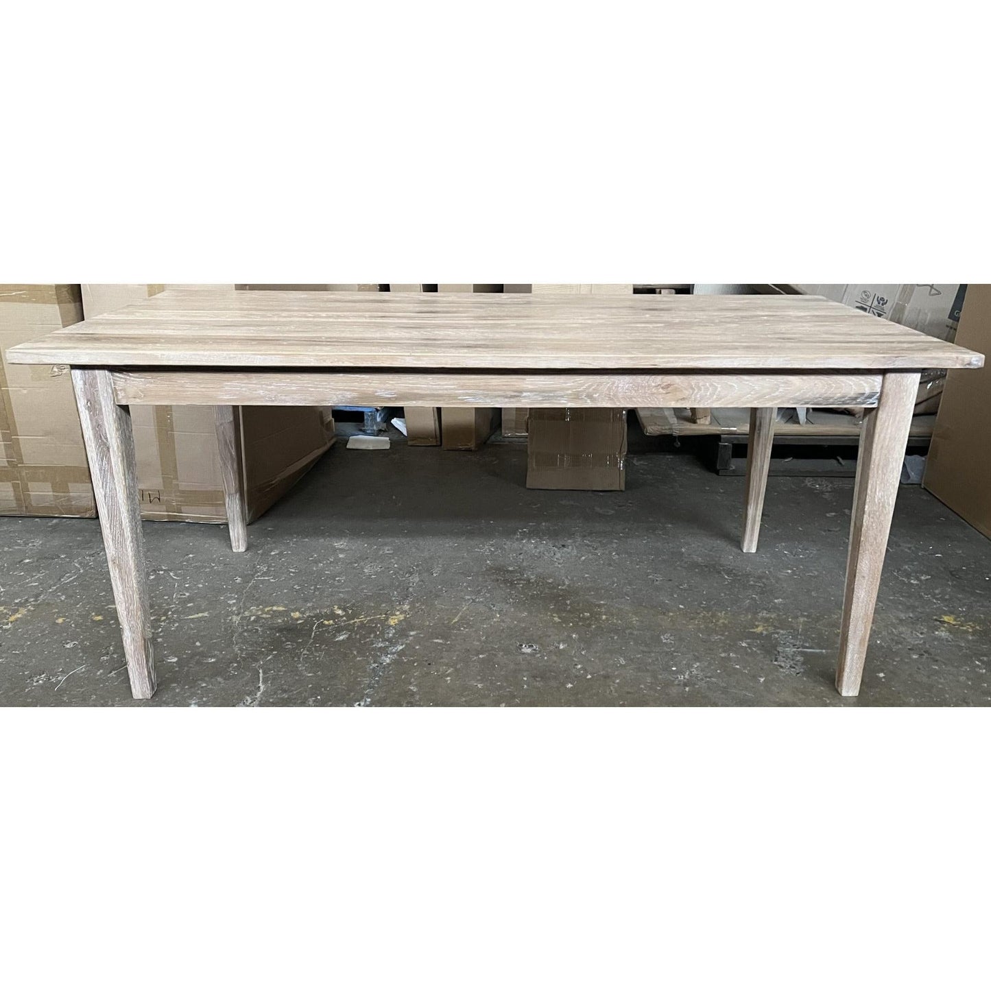 HAMPTONS STYLE DINING TABLE IN WHITEWASHED OAK 150CM