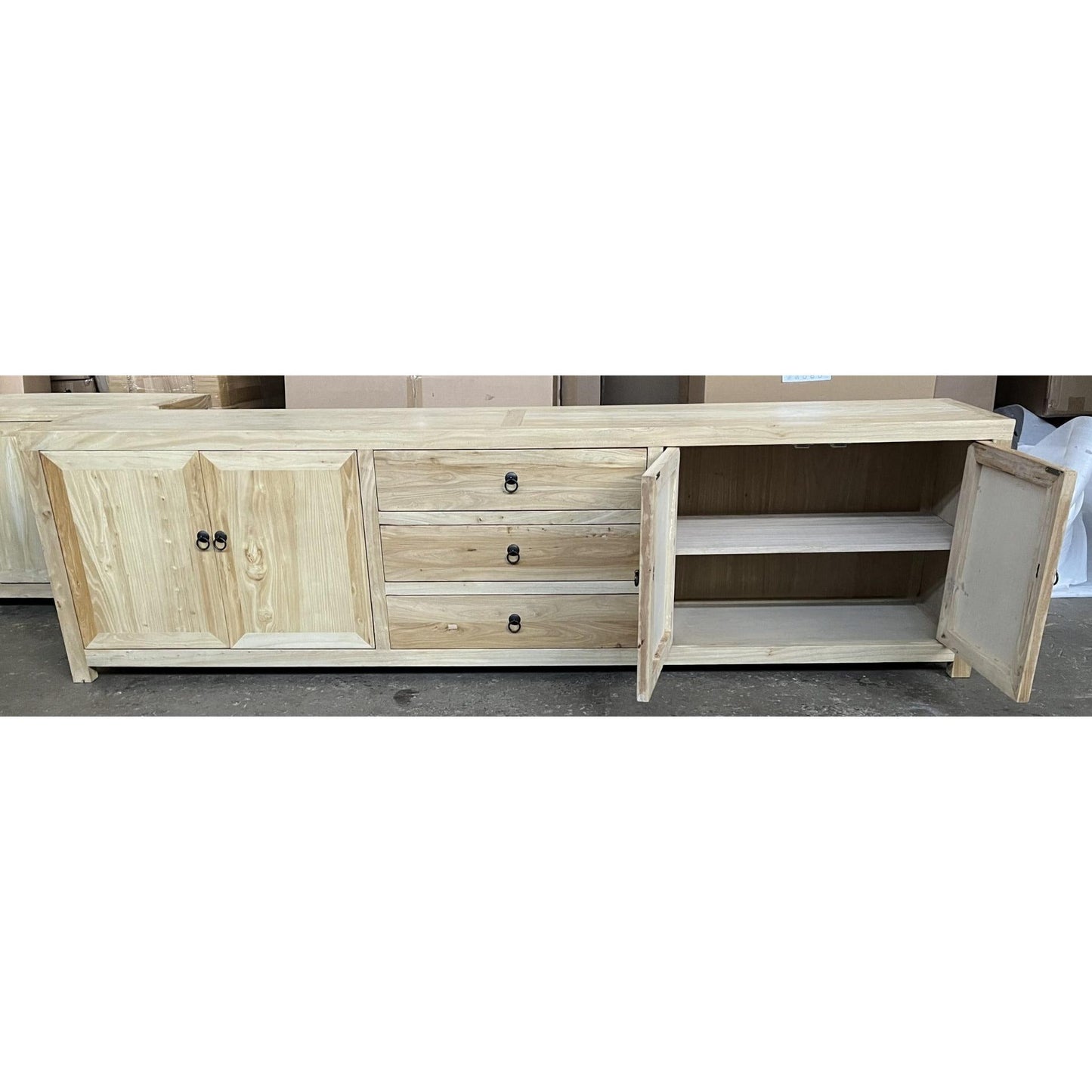 SHULI RECLAIMED ELM CHINESE ANTIQUE REPRODUCTION TV UNIT 250CM - MyChocolateWood